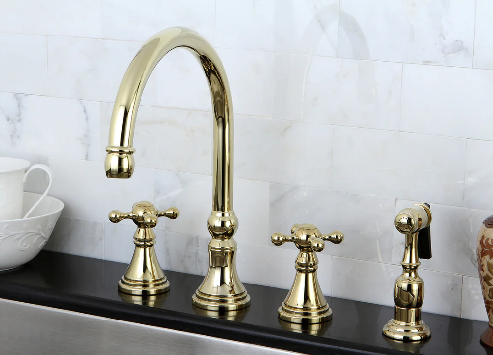 polished brass kitchen faucets