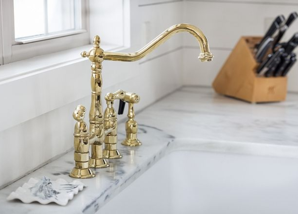polished brass kitchen faucets